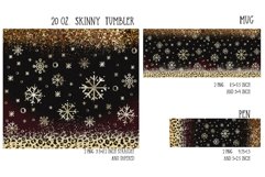 Leopard  gold snowflakes sublimation design for tumbler and mug and pen
