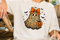 Leopard Halloween Ghost PNG, Girly Spooky Sublimation Design Product Image 2