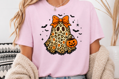 Leopard Halloween Ghost PNG, Girly Spooky Sublimation Design Product Image 4