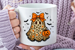 Leopard Halloween Ghost PNG, Girly Spooky Sublimation Design Product Image 5