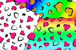 Leopard print heart digital paper bundle Product Image 2