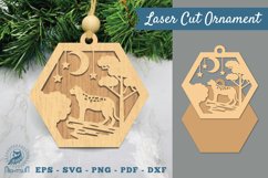 Leopard in Forest Laser Cut Ornament SVG Product Image 1