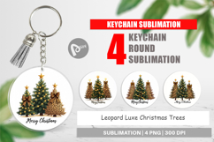 Leopard Christmas Trees Keychain Product Image 1
