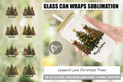 Leopard Christmas Trees Glass Can Product Image 1
