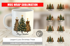 Leopard Christmas Trees Mug Wrap Product Image 1