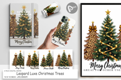 Leopard Christmas Trees Digital Paper Product Image 1