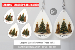 Leopard Christmas Trees Earring Product Image 1