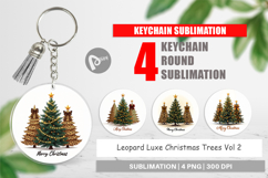 Leopard Christmas Trees Keychain Product Image 1