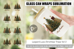 Leopard Christmas Trees Glass Can Product Image 1