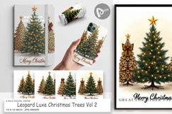 Leopard Christmas Trees Digital Paper Product Image 1