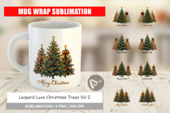Leopard Christmas Trees Mug Wrap Product Image 1