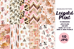 Leopard Print Seamless Pattern Bundle Pink Neutral Animal Product Image 1