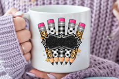 Leopard Pencil Frame PNG - Back to School Monogram Product Image 4