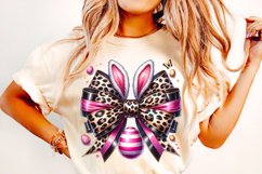 Easter Leopard Coquette Bow PNG, Easter Bunny PNG, Easter Product Image 1
