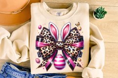 Easter Leopard Coquette Bow PNG, Easter Bunny PNG, Easter Product Image 3