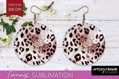 Leopard Print Round Earrings - Animal Print PNG Sublimation Product Image 1