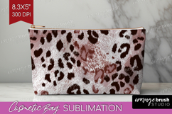 Leopard Print Cosmetic Bag - Animal Print Makeup Bag PNG Product Image 1