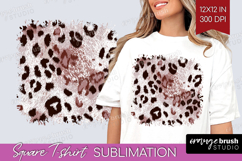 Leopard Print Square Tshirt Background - Animal Print PNG Product Image 1