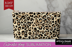 Leopard Print Cosmetic Bag - Animal Print Makeup Bag PNG Product Image 1