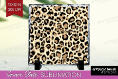Leopard Print Slate PNG - Animal Print Square Slate Product Image 1