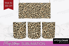 Leopard Print Mug Wrap - Animal Print Mug PNG Sublimation Product Image 1