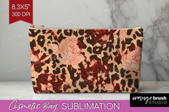 Leopard Print Cosmetic Bag - Animal Print Makeup Bag PNG Product Image 1