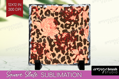 Leopard Print Slate PNG - Animal Print Square Slate Product Image 1