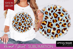 Leopard Print Round Tshirt Background - Animal Print PNG Product Image 1