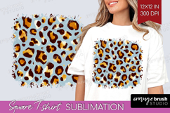Leopard Print Square Tshirt Background - Animal Print PNG Product Image 1