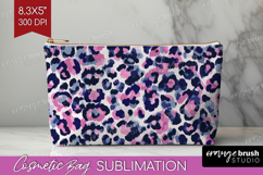 Leopard Print Cosmetic Bag - Animal Print Makeup Bag PNG Product Image 1