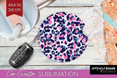 Leopard Print Car Coaster - Animal Print Coaster PNG Product Image 1