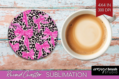 Leopard Print Round Coaster - Animal Print Coaster PNG Product Image 1