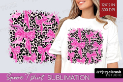 Leopard Print Square Tshirt Background - Animal Print PNG Product Image 1