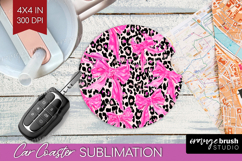 Leopard Print Car Coaster - Animal Print Coaster PNG Product Image 1