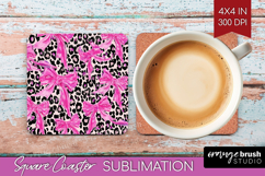 Leopard Print Square Coaster - Animal Print Coaster PNG Product Image 1
