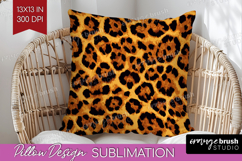 Leopard Print Pillow Sublimation - Animal Print Pillow Cover Product Image 1