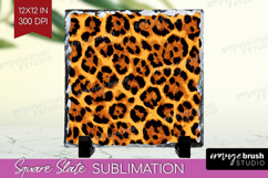 Leopard Print Slate PNG - Animal Print Square Slate Product Image 1