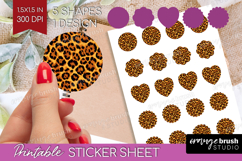 Leopard Print Round Sticker - Animal Print Printable Sticker Product Image 1