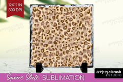 Leopard Print Slate PNG - Animal Print Square Slate Product Image 1
