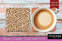 Leopard Print Square Coaster - Animal Print Coaster PNG Product Image 1