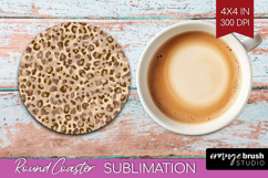 Leopard Print Round Coaster - Animal Print Coaster PNG Product Image 1