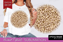 Leopard Print Round Tshirt Background - Animal Print PNG Product Image 1