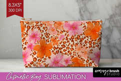 Leopard Print Cosmetic Bag - Animal Print Makeup Bag PNG Product Image 1