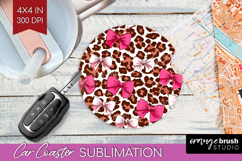 Leopard Print Car Coaster - Animal Print Coaster PNG Product Image 1