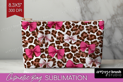 Leopard Print Cosmetic Bag - Animal Print Makeup Bag PNG Product Image 1