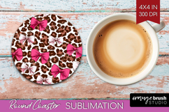 Leopard Print Round Coaster - Animal Print Coaster PNG Product Image 1