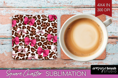 Leopard Print Square Coaster - Animal Print Coaster PNG Product Image 1