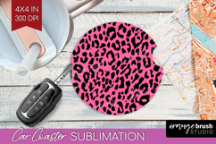 Leopard Print Car Coaster - Animal Print Coaster PNG Product Image 1