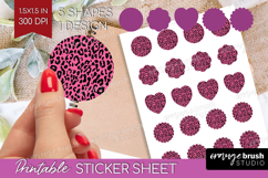 Leopard Print Round Sticker - Animal Print Printable Sticker Product Image 1