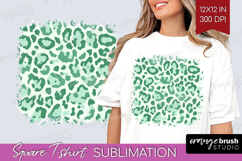 Leopard Print Square Tshirt Background - Animal Print PNG Product Image 1